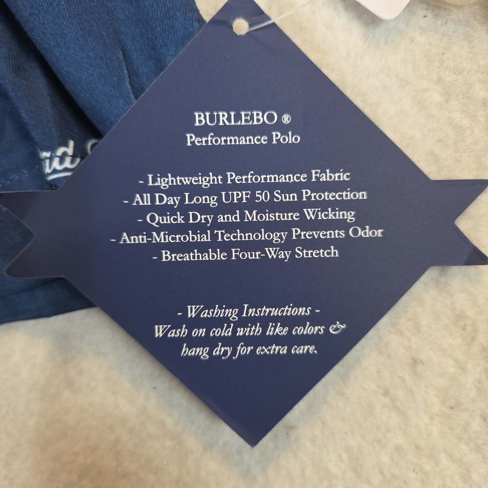 Burlebo Men's Rad Dad Performance Lightweight Golf Polo Shirt Sz. NEW NAVY - Picture 3 of 9